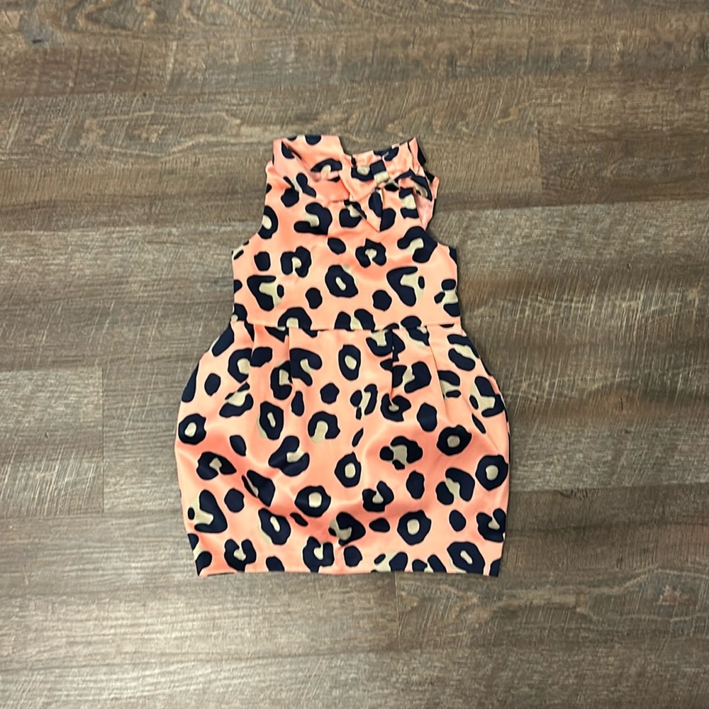 Janie and Jack Dress Coral Leopard